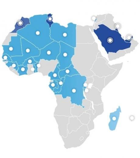 map AFRICA and Middle East